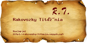 Rakovszky Titánia névjegykártya